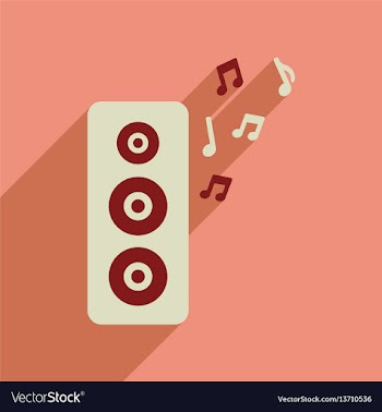 Flat web icon with long shadow musical speaker vector image