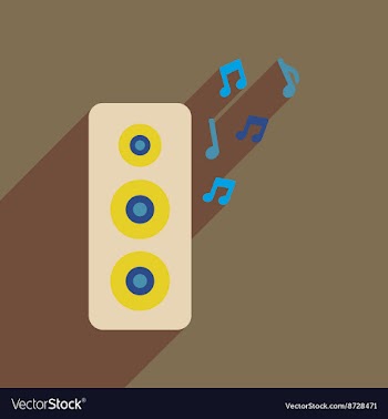 Flat web icon with long shadow musical speaker vector image