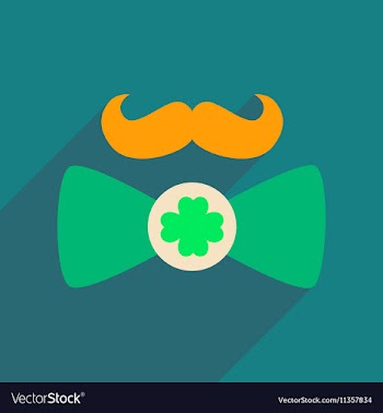 Flat web icon with long shadow mustache butterfly vector image