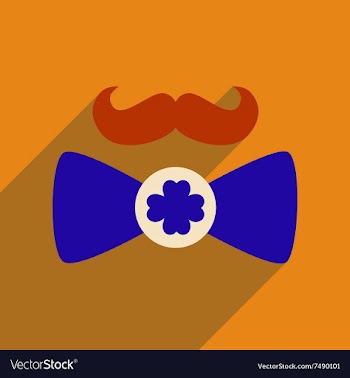 Flat web icon with long shadow mustache butterfly vector image