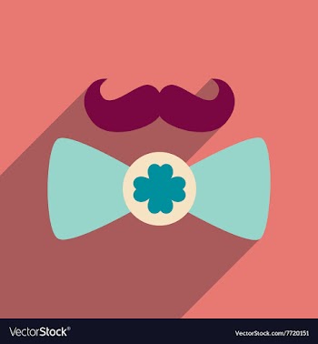 Flat web icon with long shadow mustache butterfly vector image