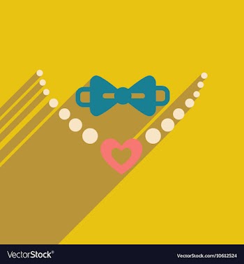 Flat web icon with long shadow necklace and tie vector image