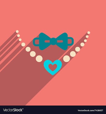 Flat web icon with long shadow necklace and tie vector image