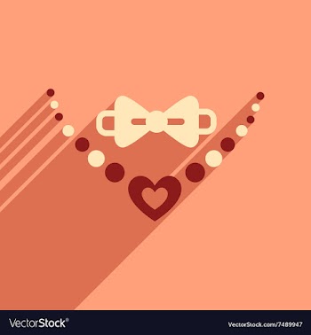 Flat web icon with long shadow necklace and tie vector image