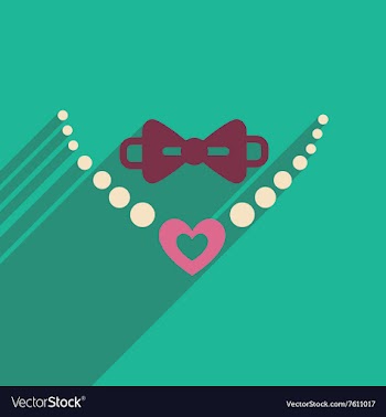 Flat web icon with long shadow necklace and tie vector image