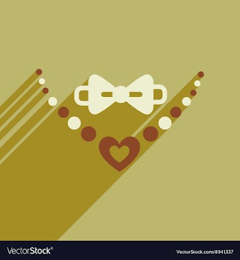 Flat web icon with long shadow necklace and tie vector image