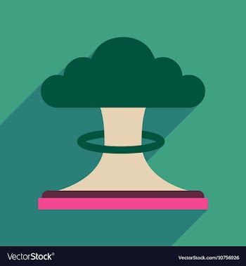 Flat web icon with long shadow nuclear explosion vector image