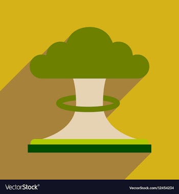 Flat web icon with long shadow nuclear explosion vector image