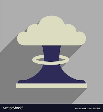 Flat web icon with long shadow nuclear explosion vector image