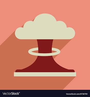 Flat web icon with long shadow nuclear explosion vector image