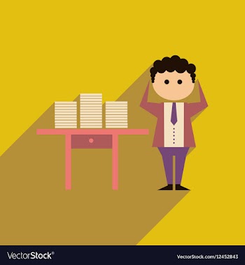 Flat web icon with long shadow office worker vector image