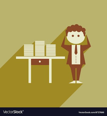 Flat web icon with long shadow office worker vector image