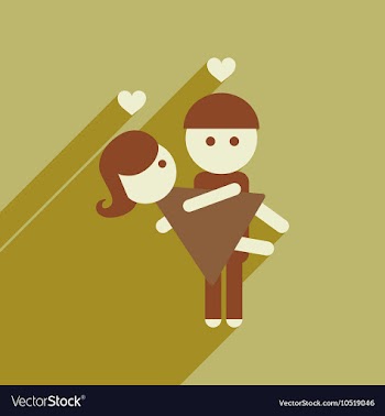 Flat web icon with long shadow pair of lovers vector image