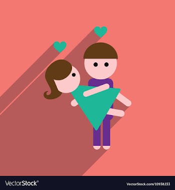 Flat web icon with long shadow pair of lovers vector image