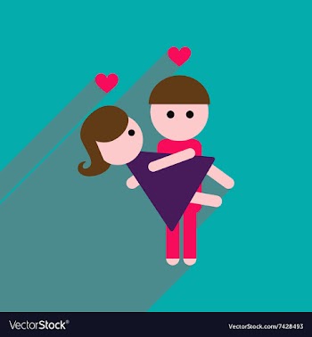 Flat web icon with long shadow pair of lovers vector image