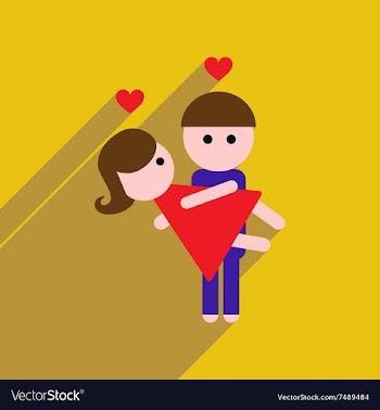 Flat web icon with long shadow pair of lovers vector image