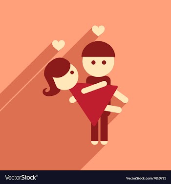 Flat web icon with long shadow pair of lovers vector image