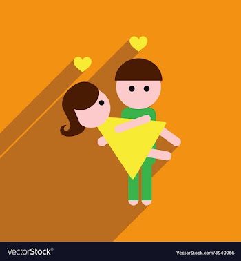 Flat web icon with long shadow pair of lovers vector image