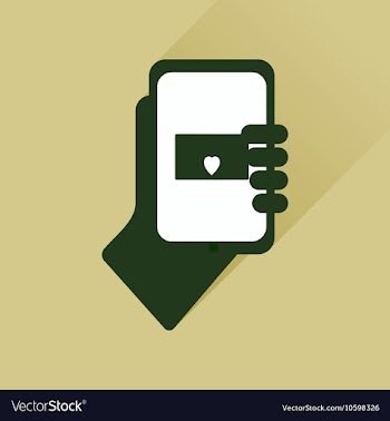 Flat web icon with long shadow phone in hand vector image