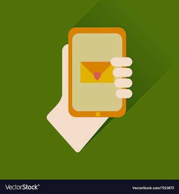 Flat web icon with long shadow phone in hand vector image
