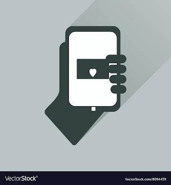 Flat web icon with long shadow phone in hand vector image