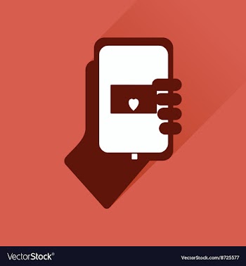 Flat web icon with long shadow phone in hand vector image