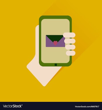 Flat web icon with long shadow phone in hand vector image