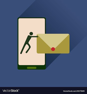 Flat web icon with long shadow phone message vector image