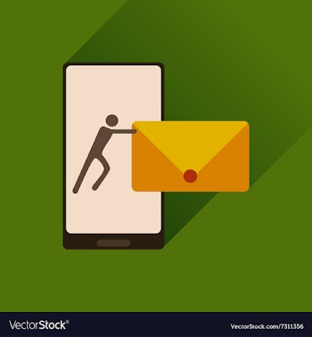 Flat web icon with long shadow phone message vector image