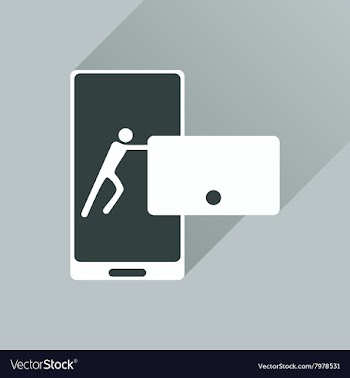 Flat web icon with long shadow phone message vector image