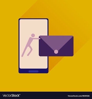 Flat web icon with long shadow phone message vector image