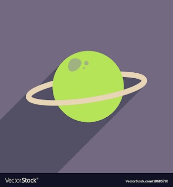Flat web icon with long shadow planet vector image
