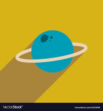 Flat web icon with long shadow planet vector image
