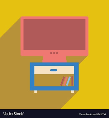 Flat web icon with long shadow plasma TV vector image