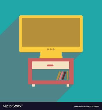 Flat web icon with long shadow plasma TV vector image