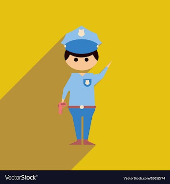 Flat web icon with long shadow police officer vector image