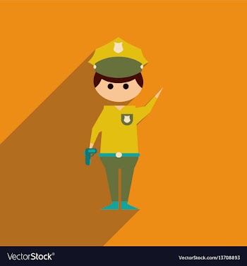 Flat web icon with long shadow police officer vector image