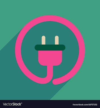 Flat web icon with long shadow power socket vector image