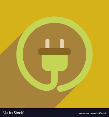 Flat web icon with long shadow power socket vector image