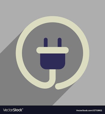 Flat web icon with long shadow power socket vector image