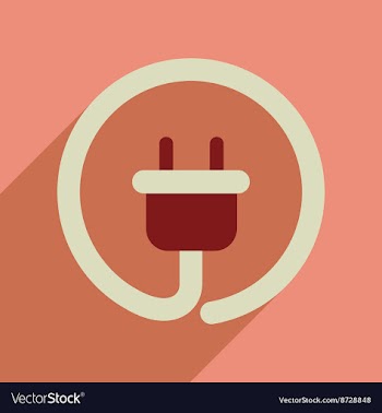 Flat web icon with long shadow power socket vector image
