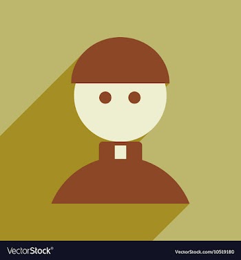 Flat web icon with long shadow Priest vector image