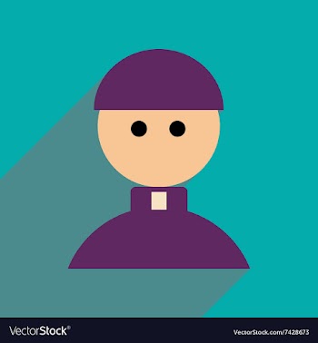 Flat web icon with long shadow Priest vector image