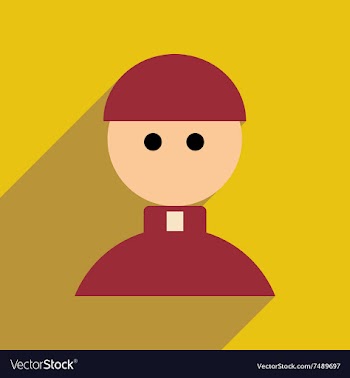 Flat web icon with long shadow Priest vector image