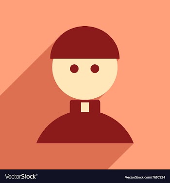 Flat web icon with long shadow Priest vector image