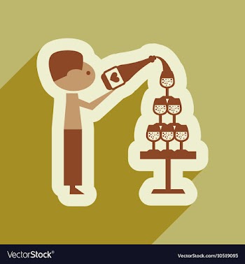 Flat web icon with long shadow Pyramid wine waiter vector image