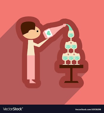 Flat web icon with long shadow Pyramid wine waiter vector image