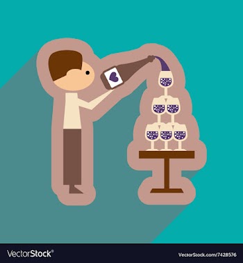 Flat web icon with long shadow Pyramid wine waiter vector image