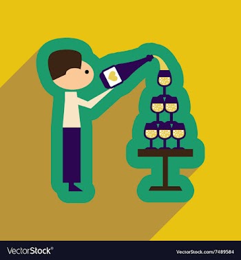 Flat web icon with long shadow Pyramid wine waiter vector image