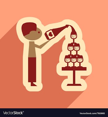 Flat web icon with long shadow Pyramid wine waiter vector image